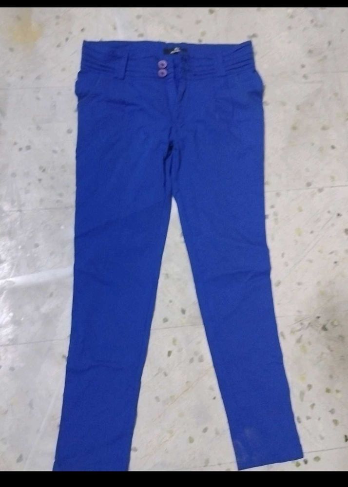 Blue Casual Pants