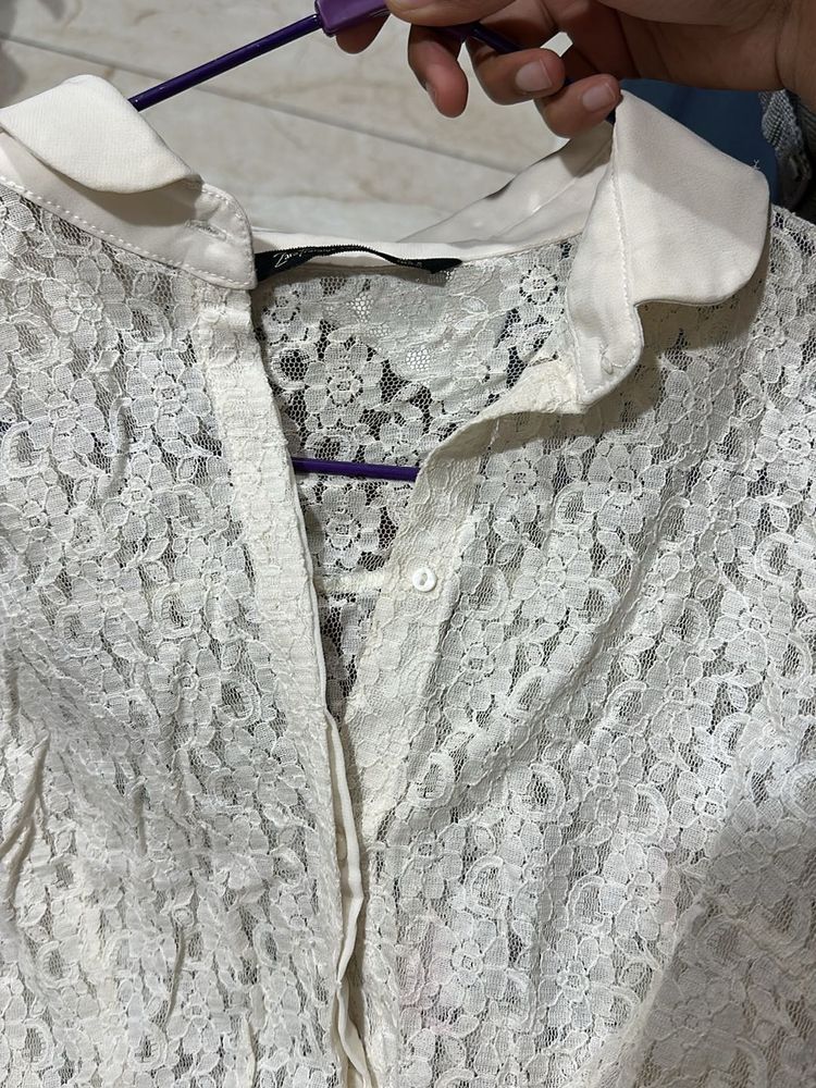 Lace white shirt
