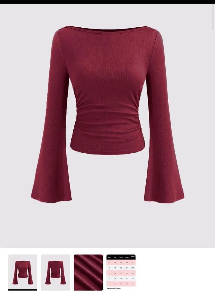 Burgundy Bell Sleeve Top