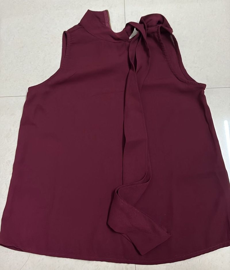 Burgundy Sleeveless Top