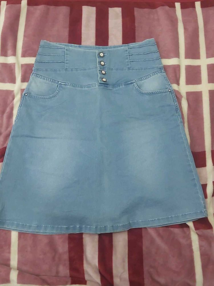 Denim A-Line Skirt