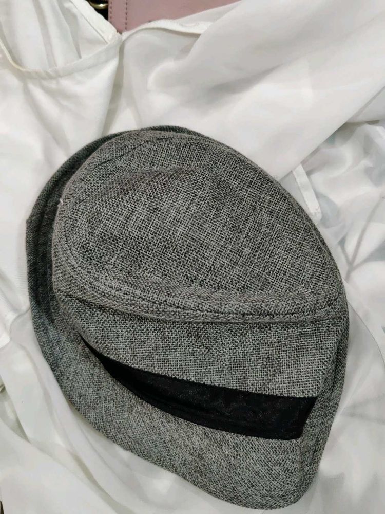 Grey Newsboy Cap