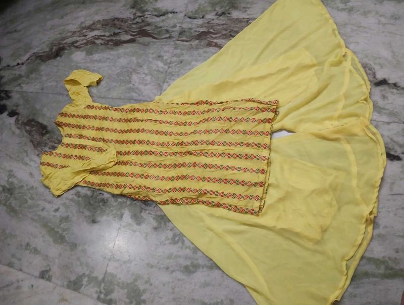 Yellow Kurta Palazzo Set