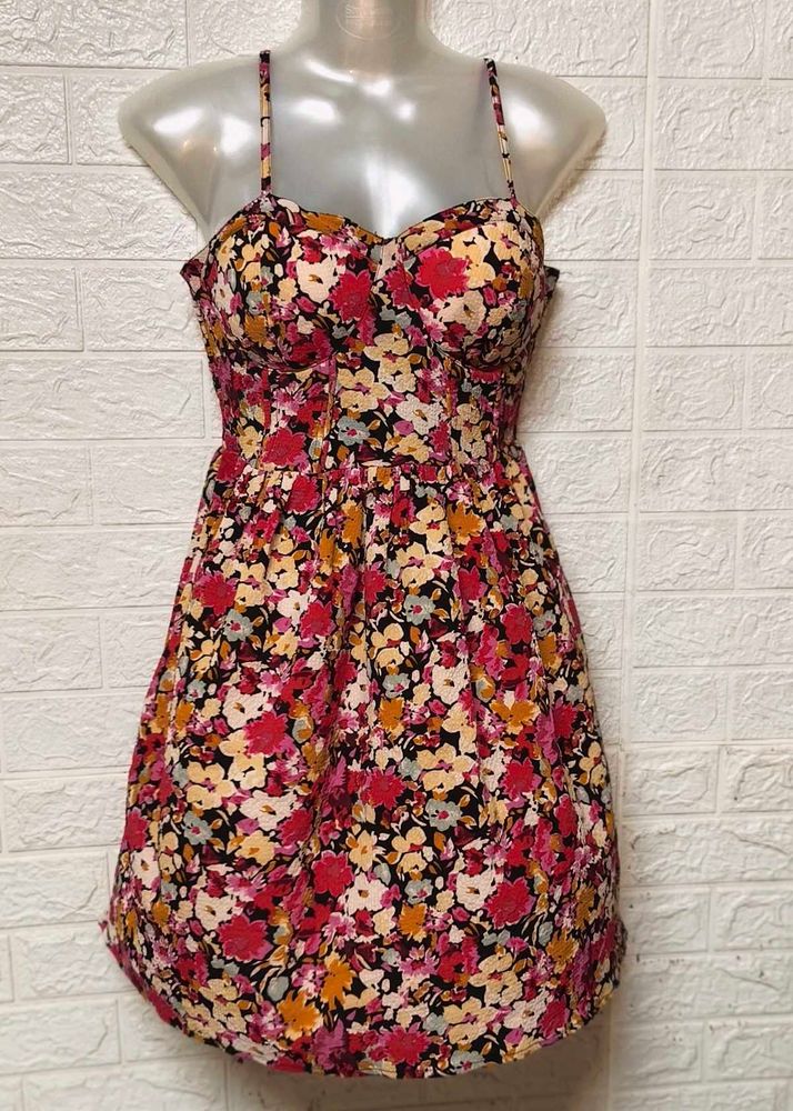 Spaghetti Floral Printed Dress