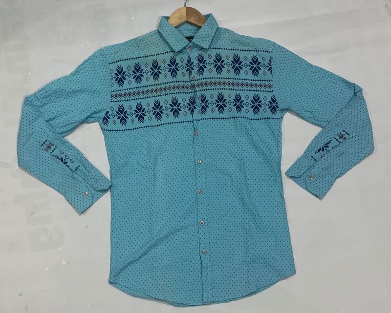 Boys’ Shirt – Cyan Color (Size L) Chest 38
