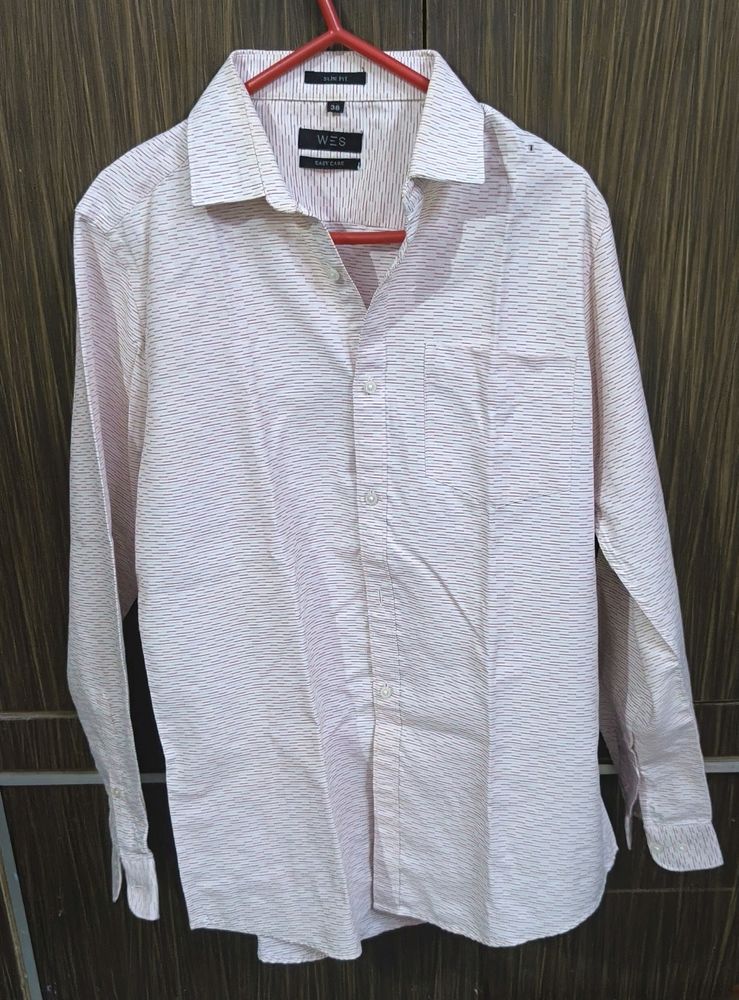 Westside Slim Fit Lined Shirt (Baby Pink)