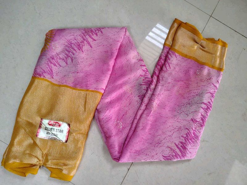 Pink &amp; Gold Saree