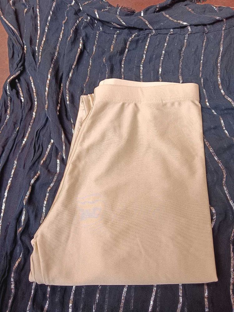 shimmer leggings beige