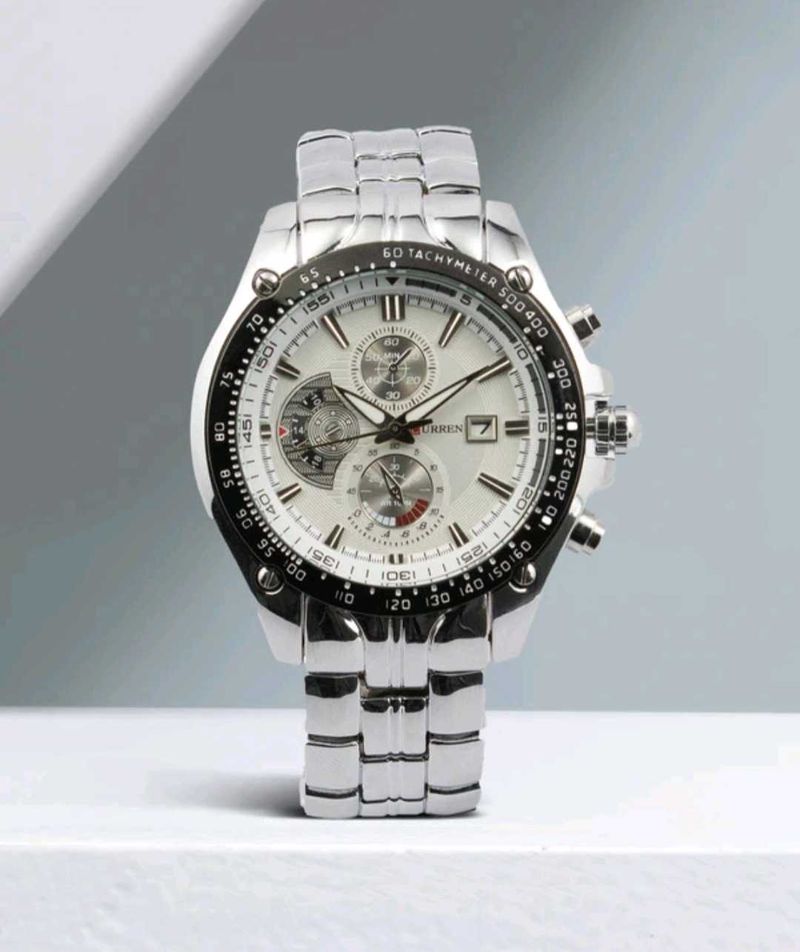 Burren Silver Chronograph Watch