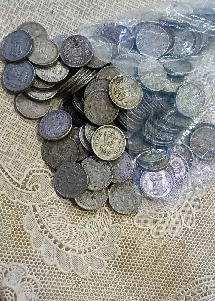 5 Ruppee Vintage Indian Coins