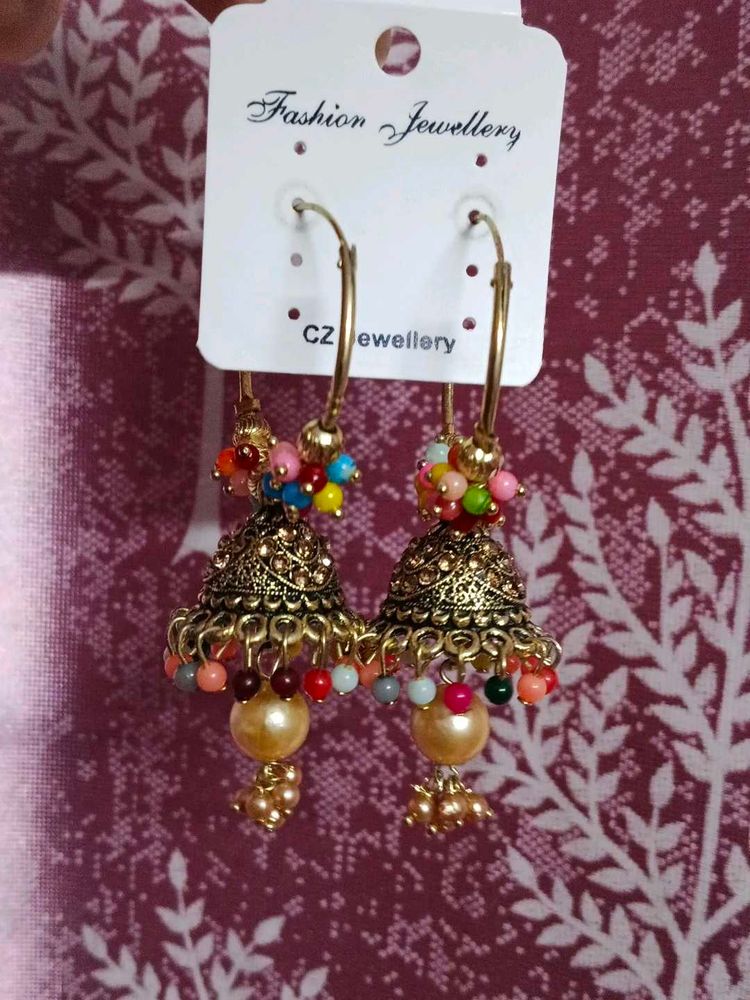 Colorful Jhumka Earrings