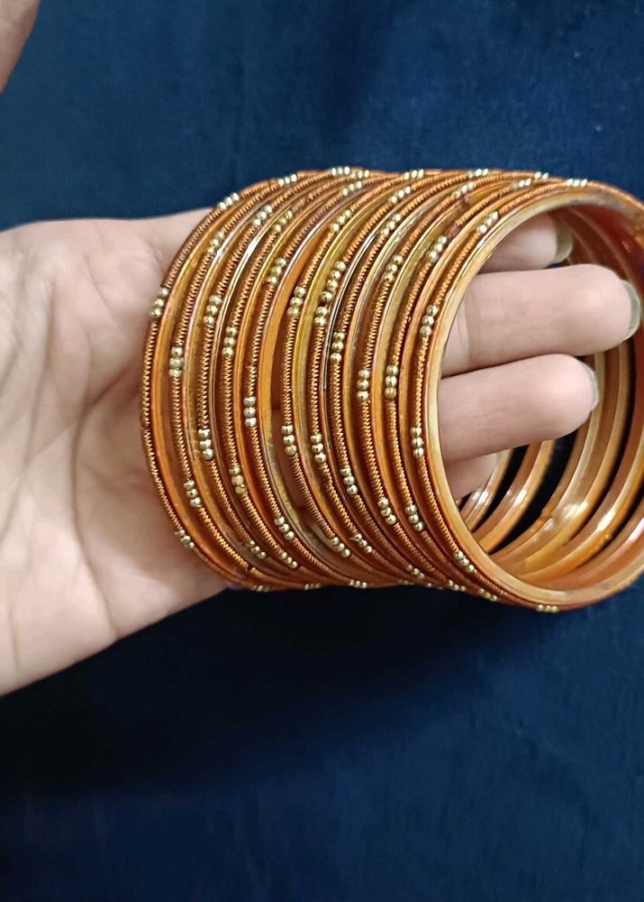 Orange &amp; Gold Bangle Set