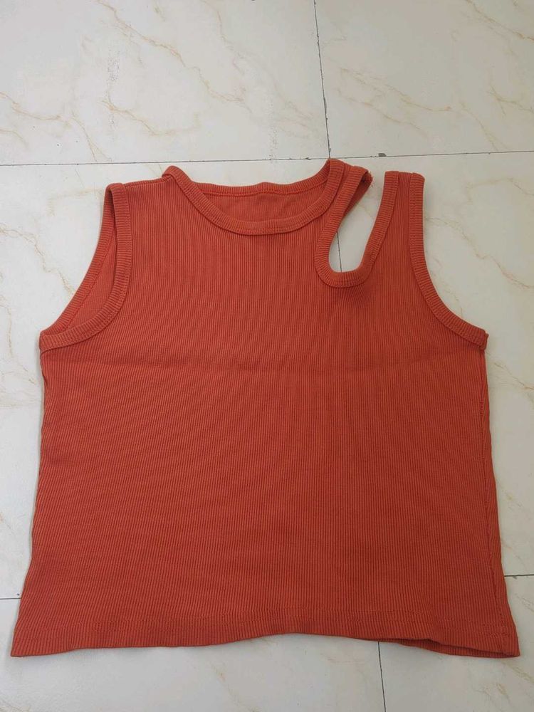 Trendy Orange Tank Top