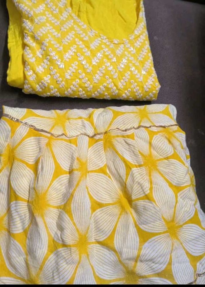 Yellow Floral Print Dress