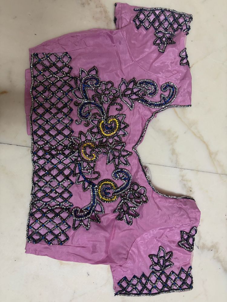 Embroidered Pink Saree