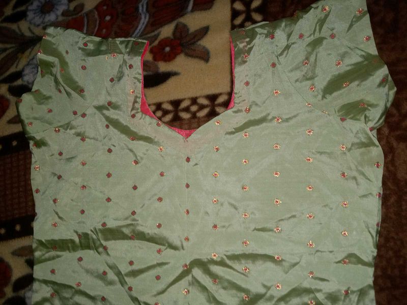 Green Embroidered Blouse