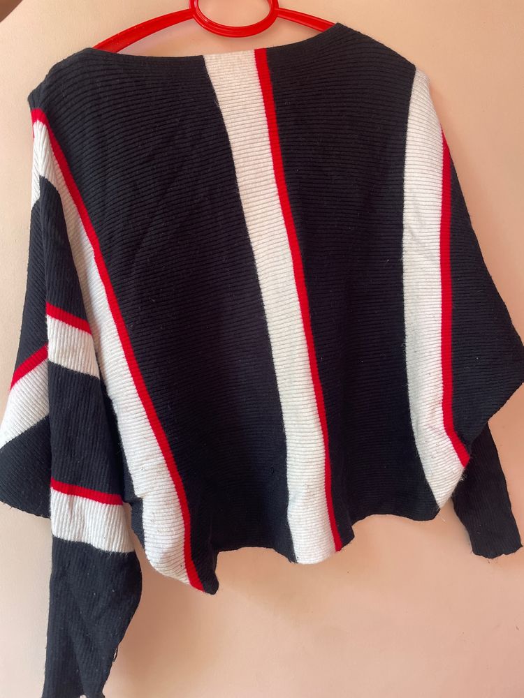 Black Boat Neck Designer Sweater