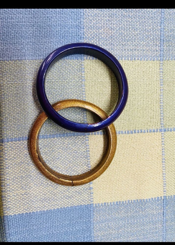 Purple Golden Bangle/Kada Set