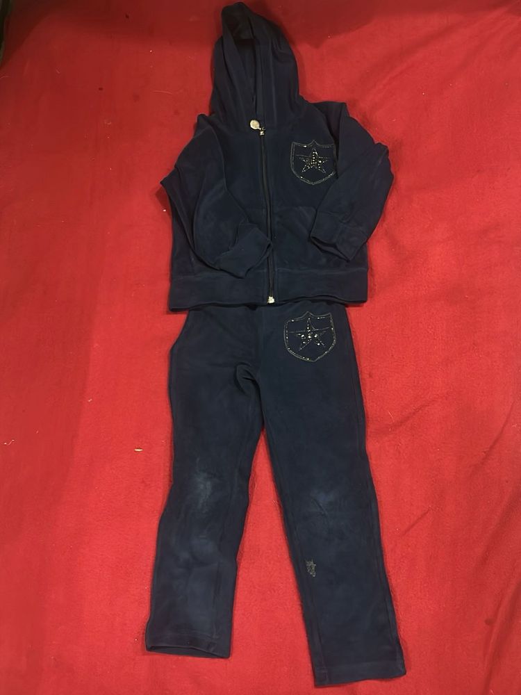 Cute Blue Kids Tracksuit Set