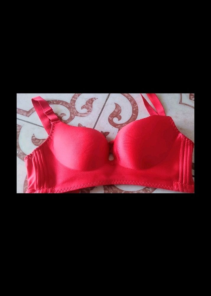 Red Padded Pushup Bra