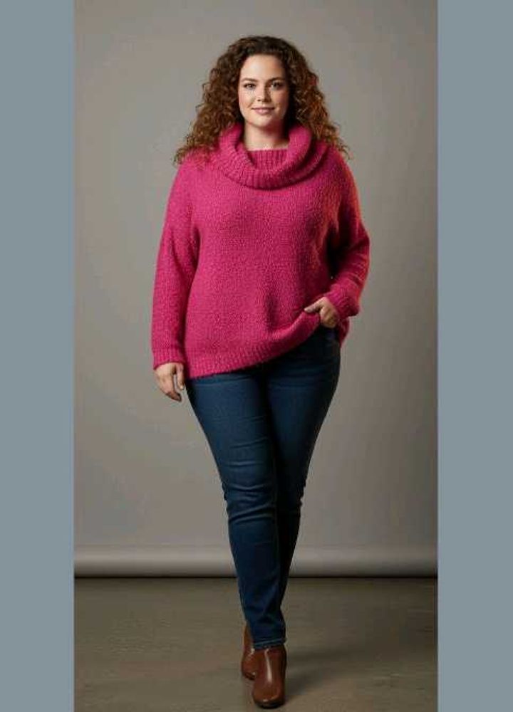 Pink Fluffy Roll Neck Jumper (FIXED PRICE)