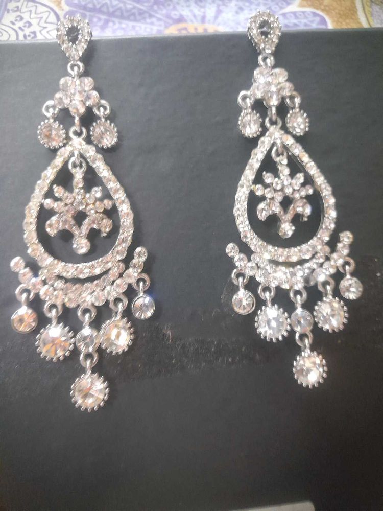 Silver Color Statement Danglers