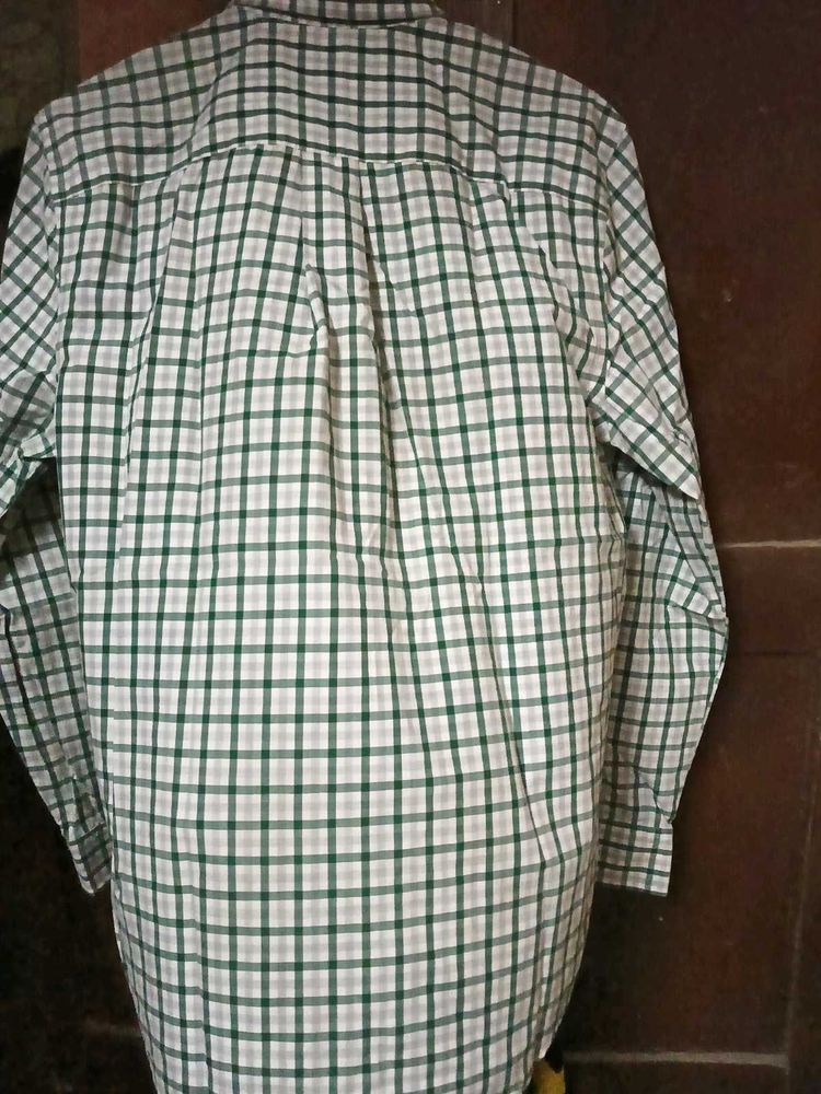 Green Checks Formal FullSleeves Shirt-InGoodCondit