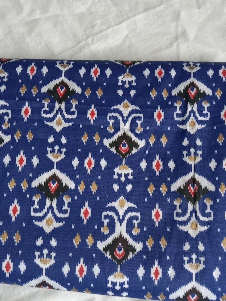 Blue Fabric With Ikat Print