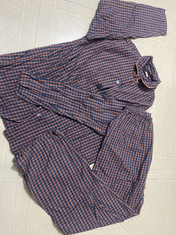 Night Suit Shirt And Pant Set.