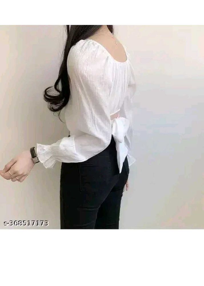 White Tie Back Top