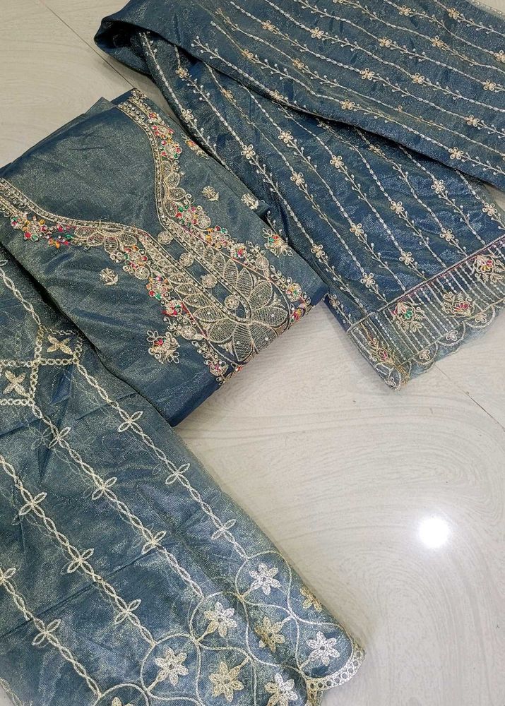Pakistani Tissue Suit  Dress Material
