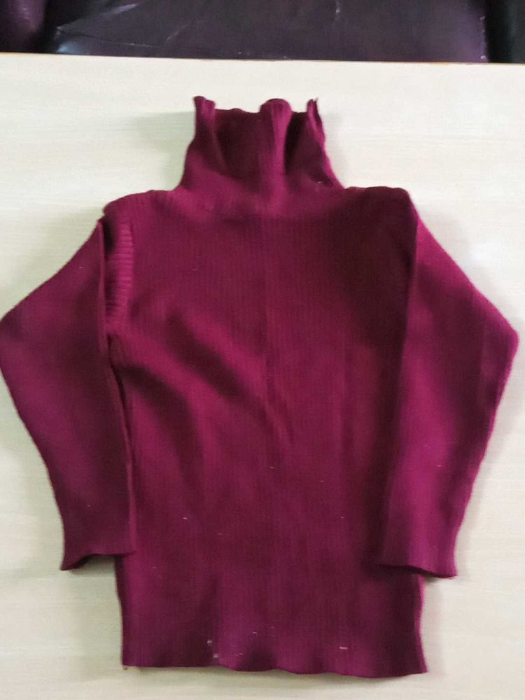 Burgundy Turtleneck Sweater