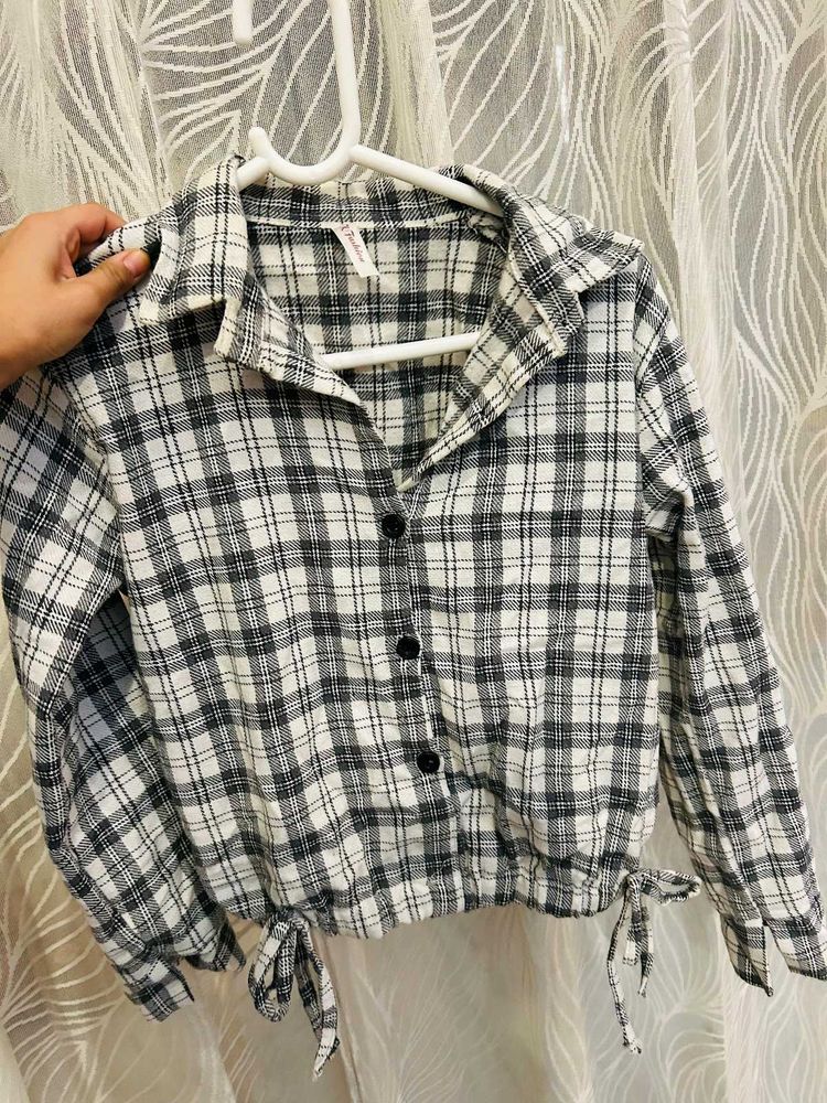 Plaid Button-Down Top