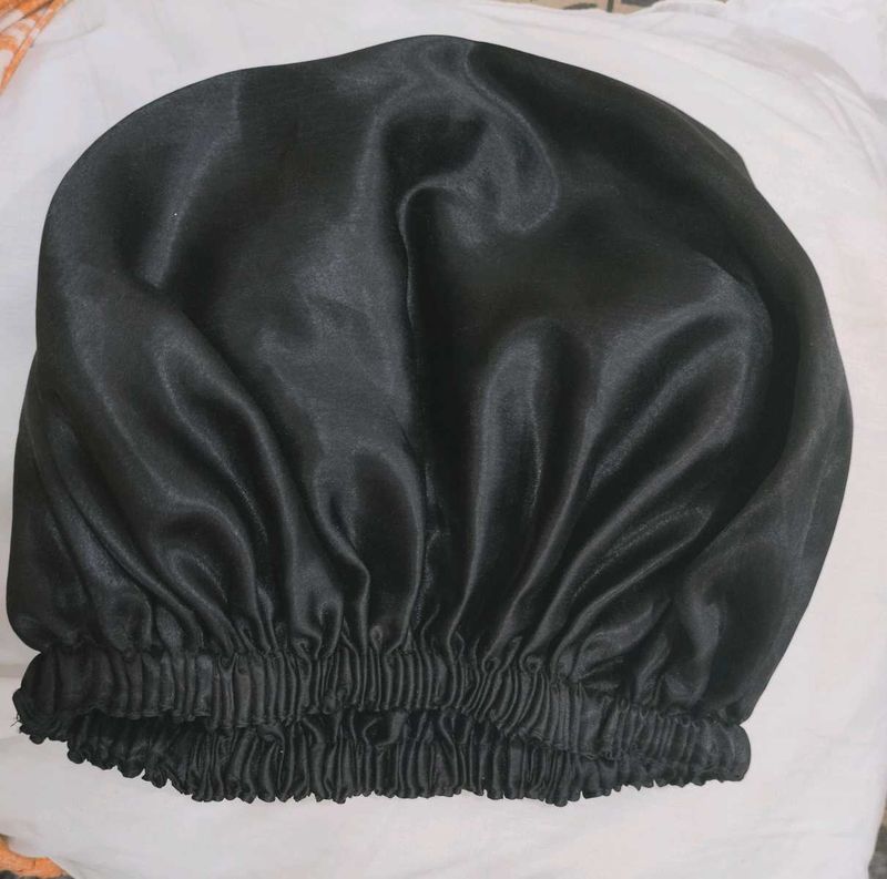 Black Satin Bonnet