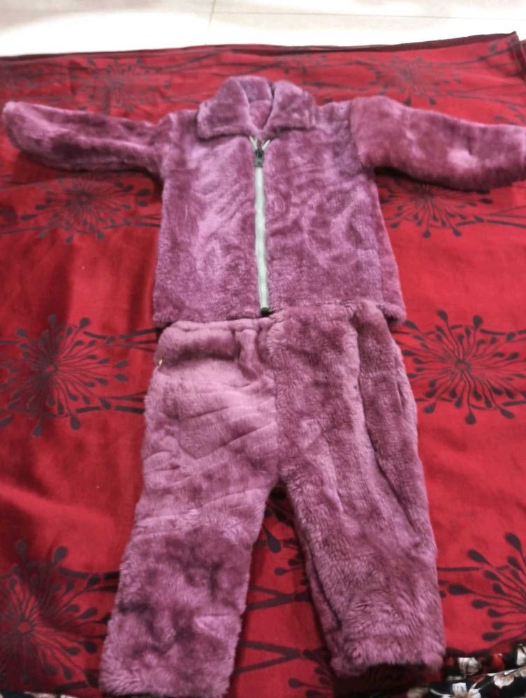 Fuzzy Purple Kids Outfit