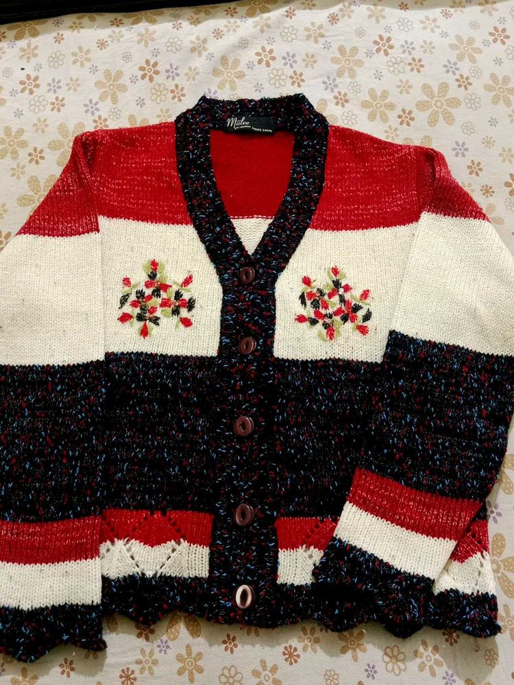 Floral Embroidered Cardigan