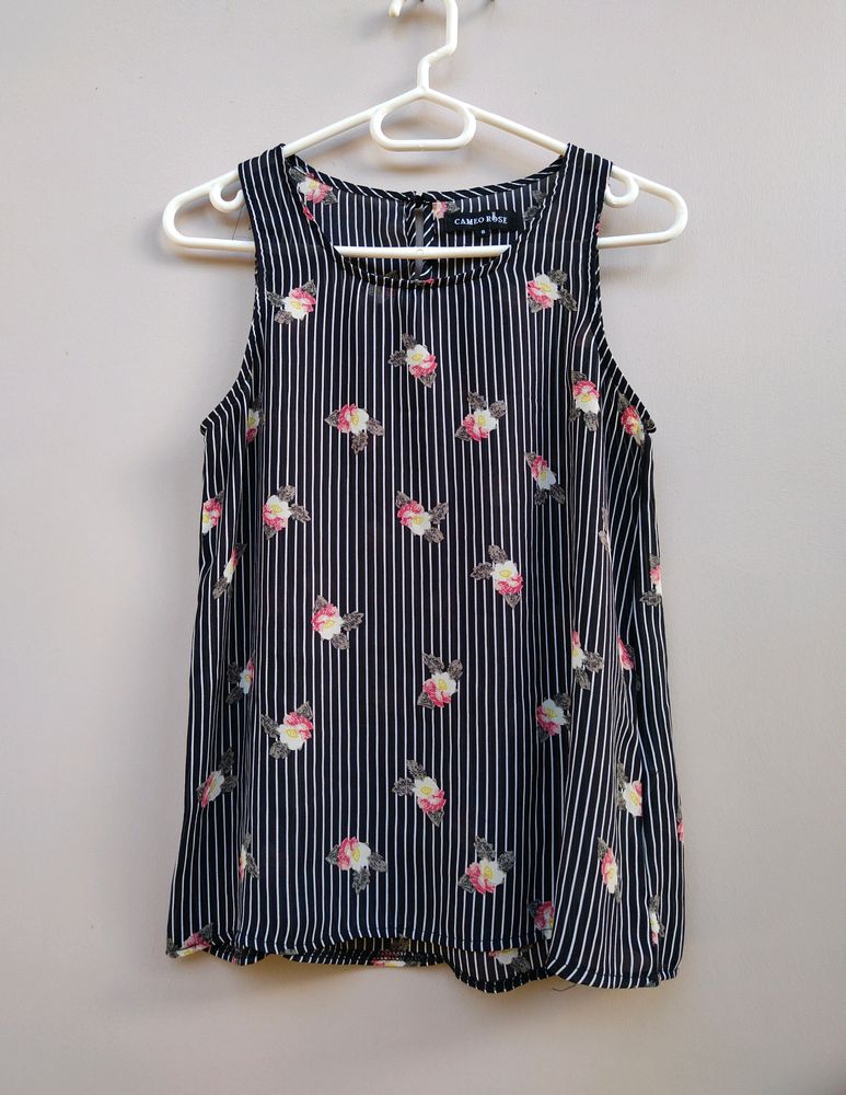 Black Striped Tank Top