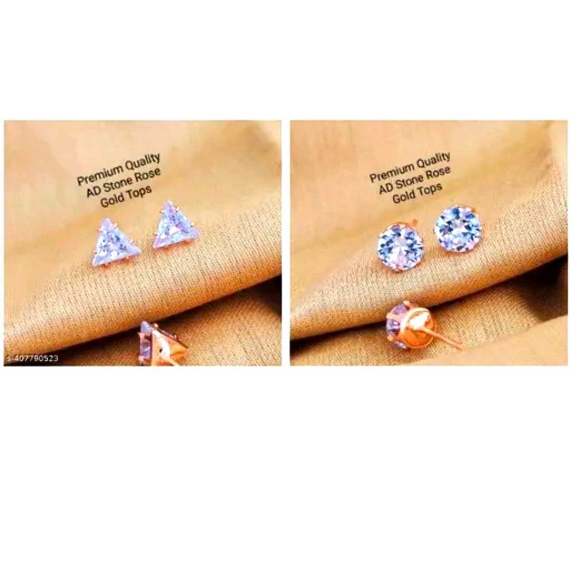 AD Stone Rose Gold Tops