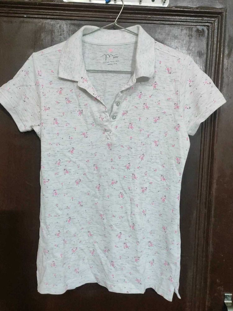 Floral Print Polo T-Shirt