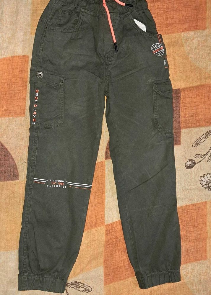 Boy's Olive Green Cargo Pants