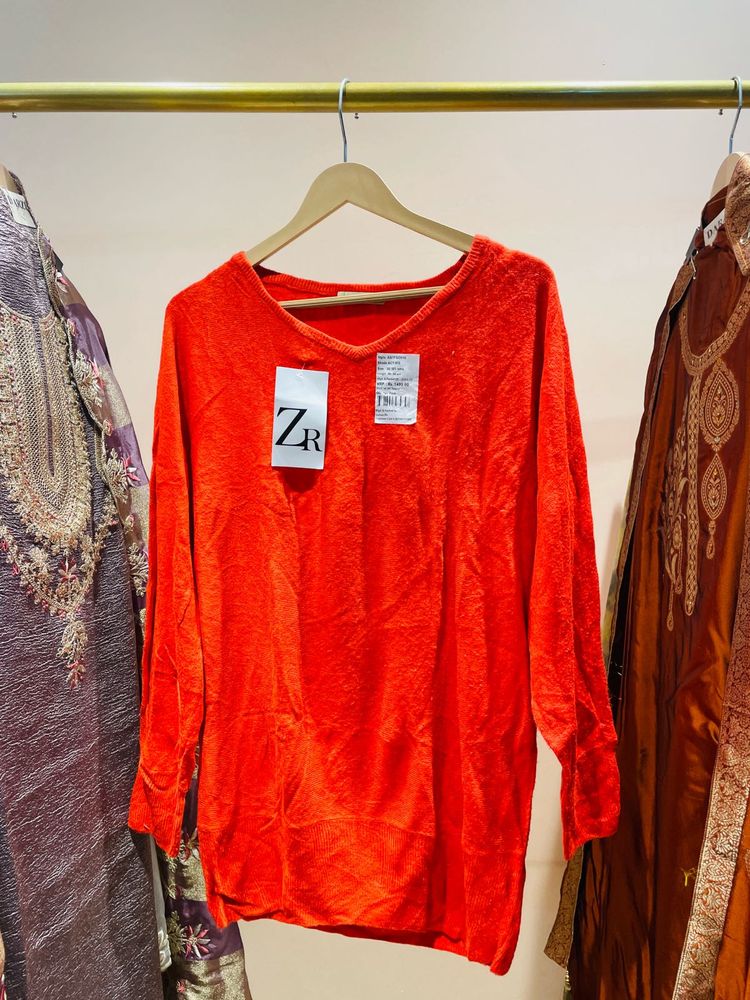 Orange Long Sleeve Top