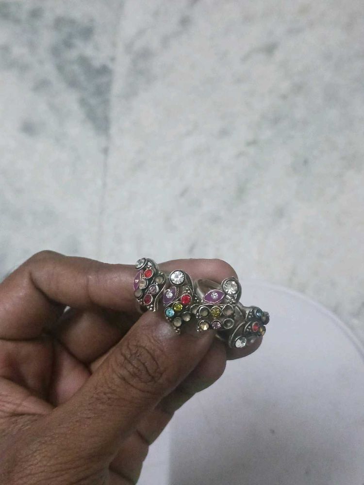 Colorful Stone Rings (feet)