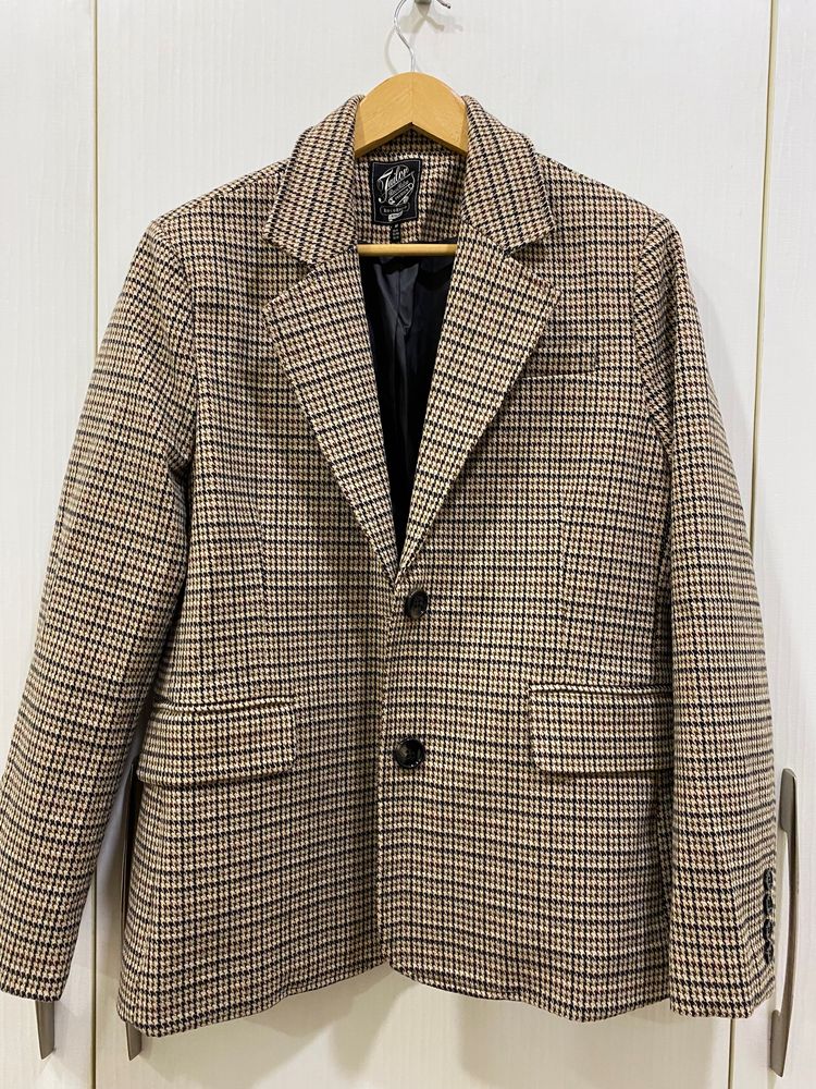 Brown Plaid/Check Blazer (Zara Dupe)