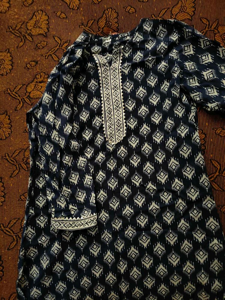 Blue Printed Kurta