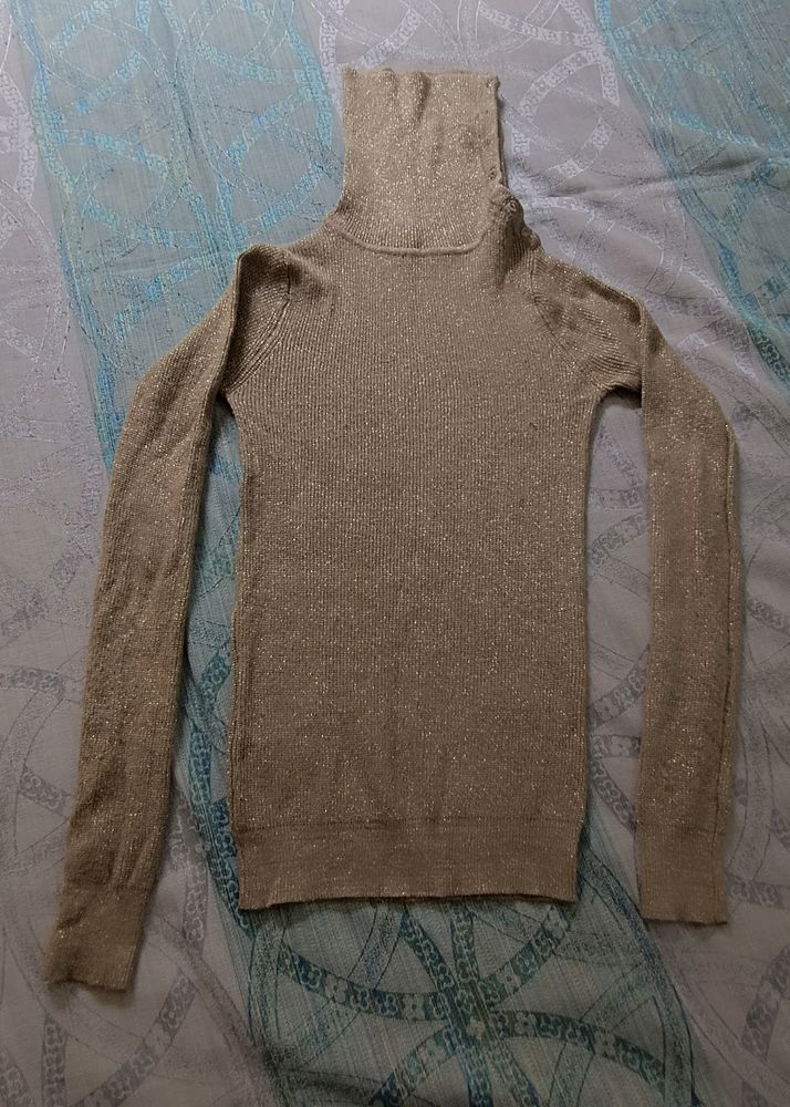 Girls Golden High NeckTop