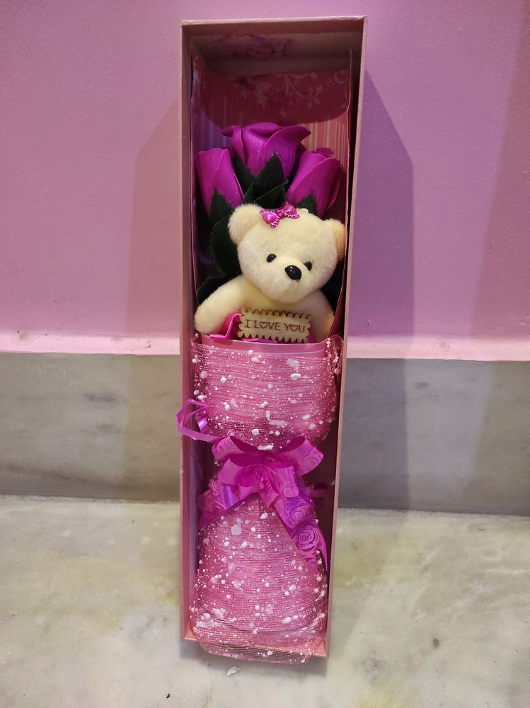 Cute Teddy &amp; Roses Bouquet 💐🧸