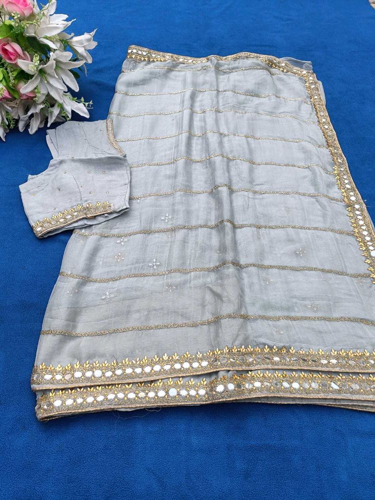 Gray Heavy Saree