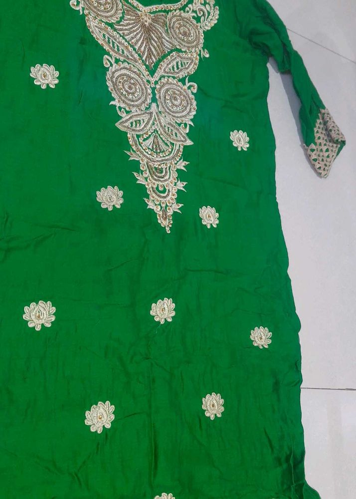 Green Embroidered Kurti