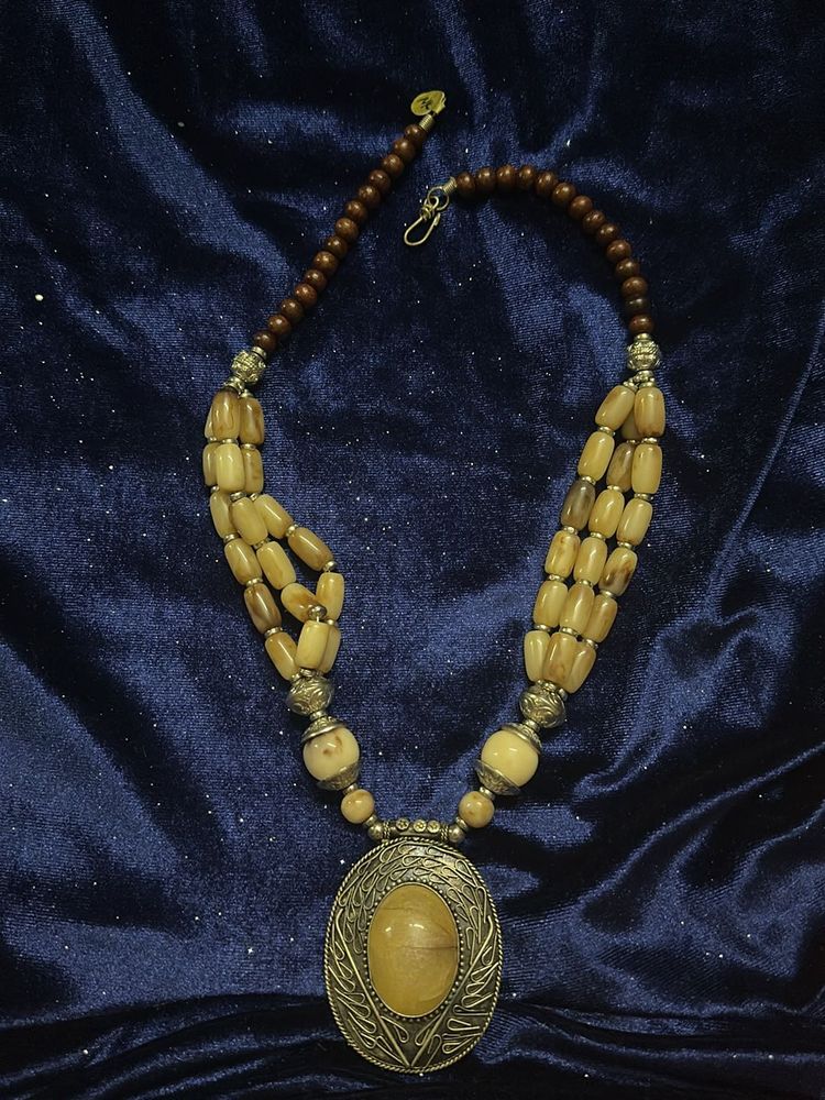 Vintage Designer Bakelite Stone Necklace