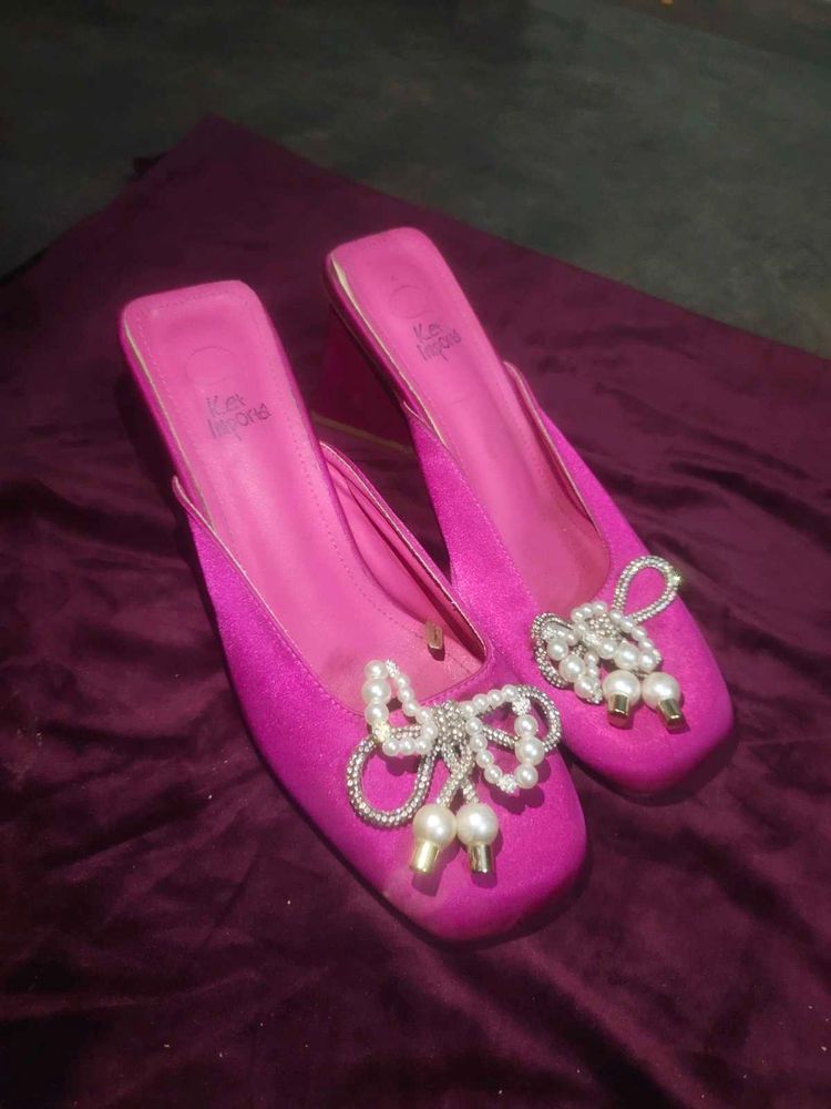 Pink Embellished Ballerinas